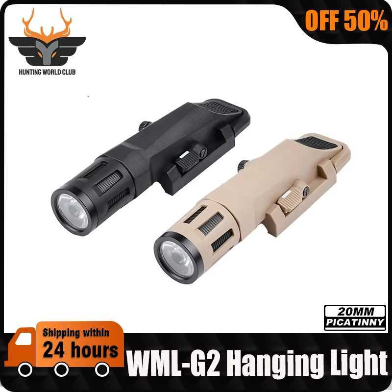 Tactica WML Long Flashlight White Spotlight LED Strobe Hunting Scout Flashlight Gun Rifle Weapon Accessory Fits 20MM Picatinny Rail R250728
