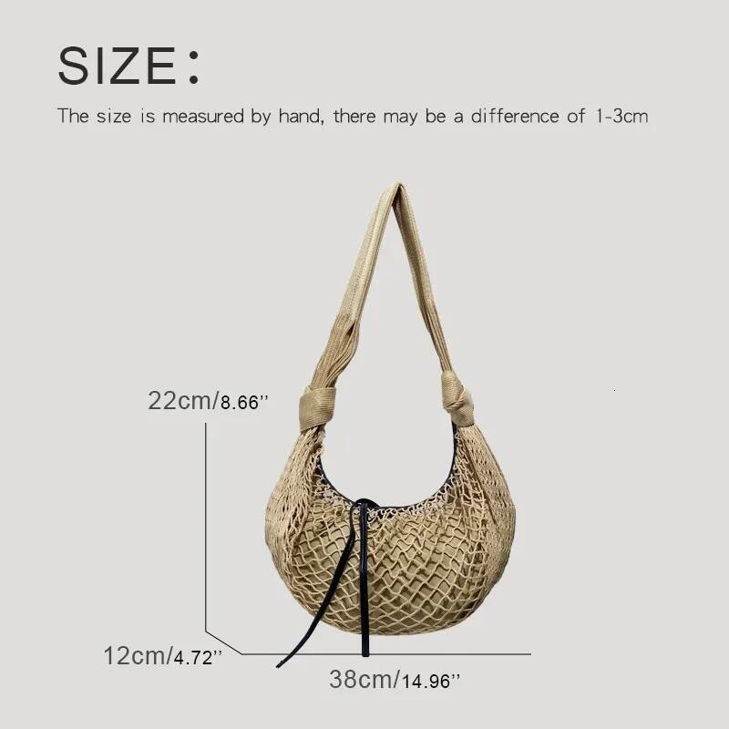 Lem Fortune Croissant Filt Bags for Women Designer Handbags Purses New in Mesh Hollow with Inner Pocket Shoulder high-quality