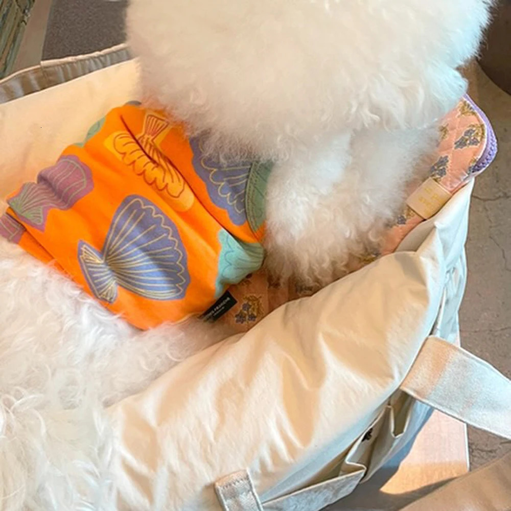 Beach Summer Puppy Vest for Small Dog Clothes Fresh Cute Shell Pattern Soft Cat Breathable Clothes 250729