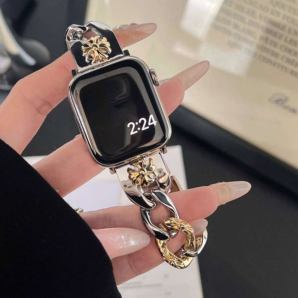 Stainless Steel Strap Apple Watch 10 46mm 42mm 40mm 41 44 45mm 38 Women Band For iWatch Series 9 8 7 6 5 4 Ultra 49mm