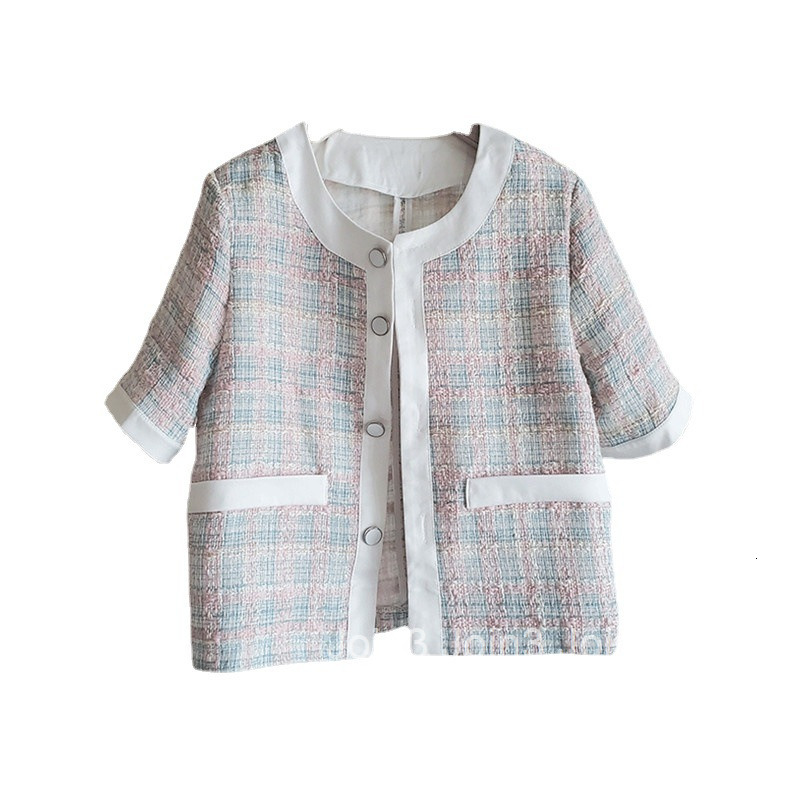 Elegant Socialite French Style Short Jacket for Women Summer New Tweed Top Sweet and Salty Style