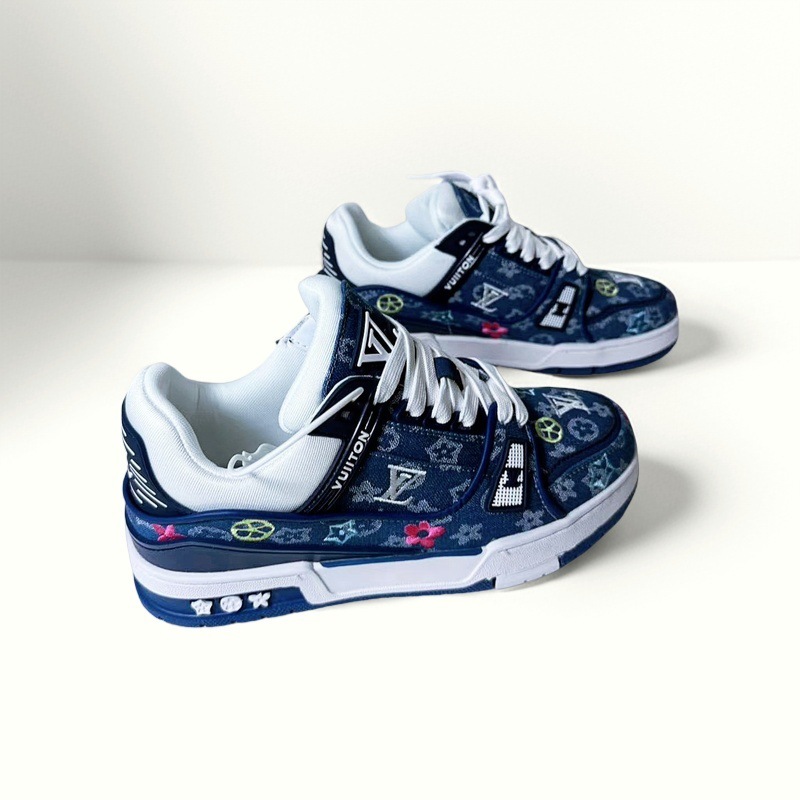 Designer Shoes 2025 New Style denim embroidered sneakers for both men and women, fashionable and versatile soft-soled anti-slip sneakers, casual shoes