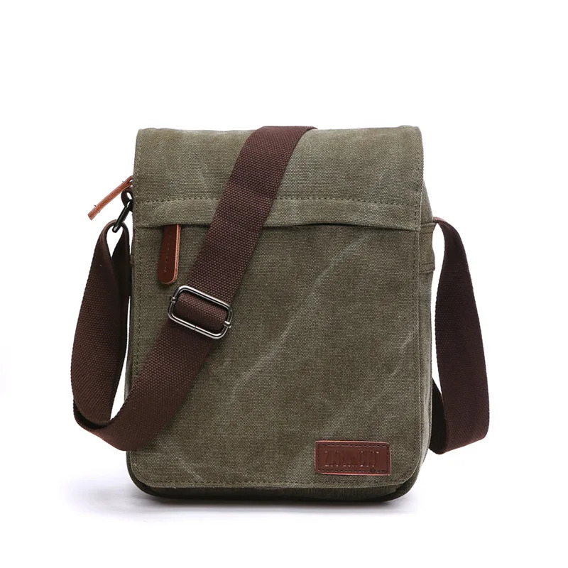 Fashion Solid vintage Canvas Messenger Satchel Bags Buckle Casual Portable Shoulder Bag Korean Trend Simple Pack For Men 250725