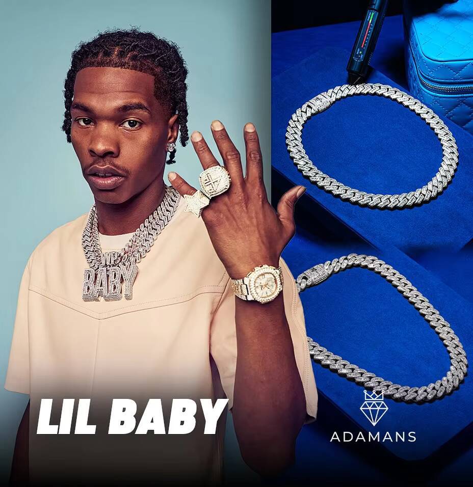 Fully Iced VVS Moissanite Cuban Link Chain 925 Silver Gold Plated Customize Moissanite Cuban Chain