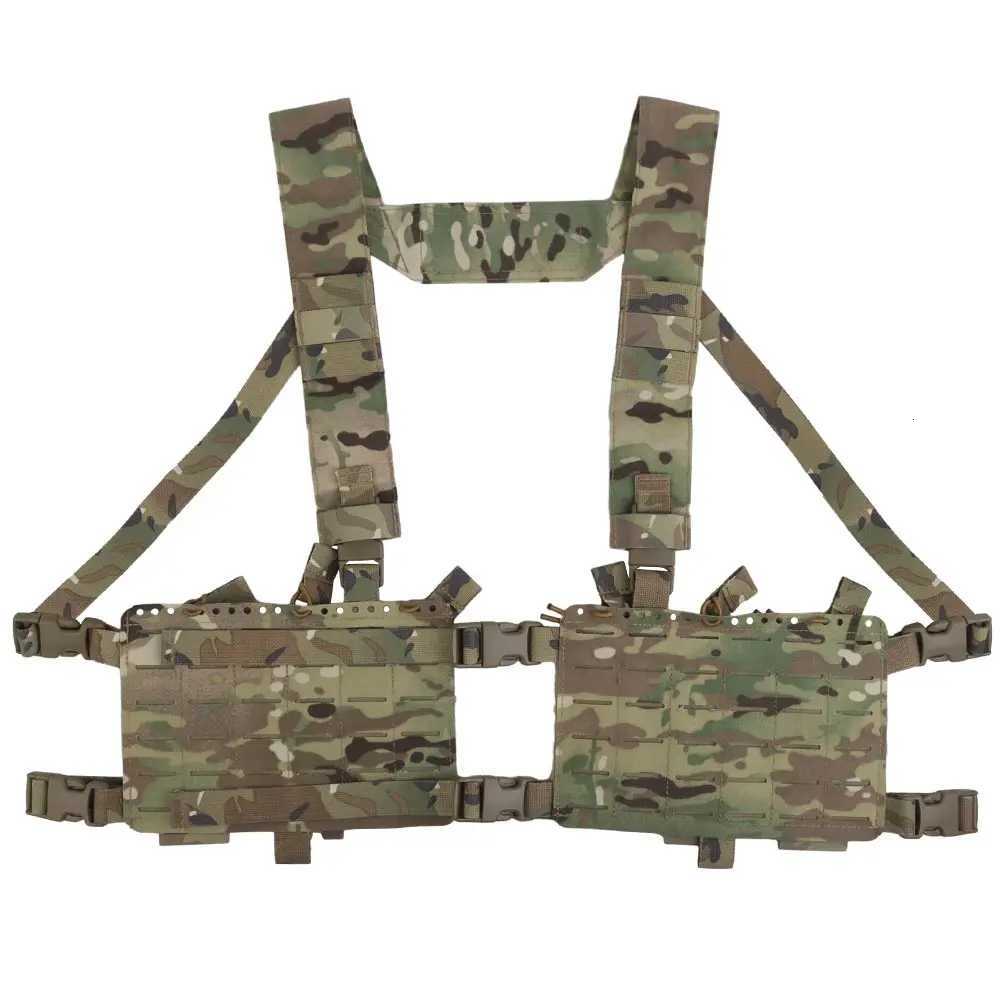 OPHIDIANTAC Double Panel Combat Chest Hanging Vest Storage Expansion Pack Internal Elastic Storage Bag Open Pocket Molle System Z250728