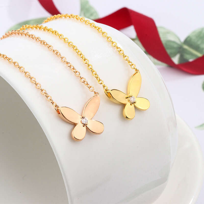 New Phantom Necklace Meteor Metal Glossy Butterfly Pendant Women's Versatile Collarbone Chain