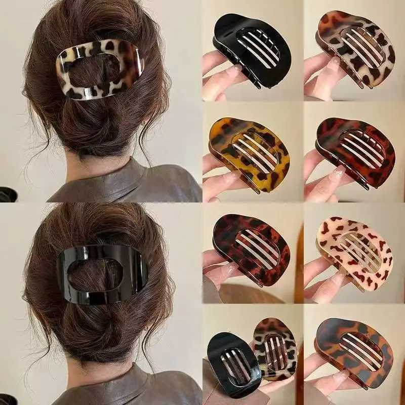 Flat Hair Clips For Women Claws French Korean Style Hair Accessories Trendy Hair Pin Clip Leopard Hair Clip Top Simple Headpiece Z250729