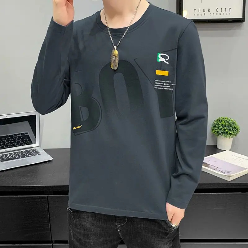Spring Autumn Mens Trendy Long Sleeve TShirt 250729