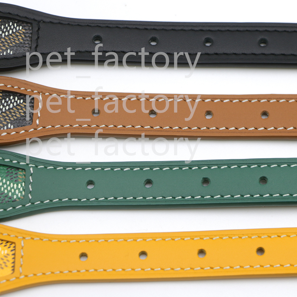 Designer Dog collar dog leash Set Style Durable Adjustable Leather Collar Classic Plaid Pattern for Small Large Customize Pet Collars Dog Chain Comple