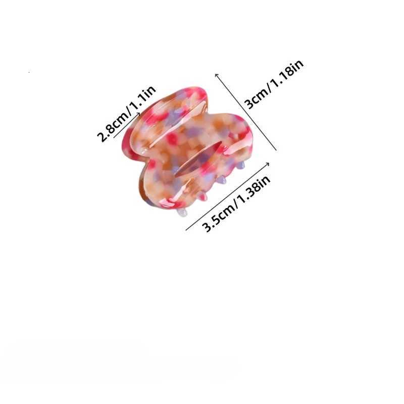 Korean Small 3.5cm Women Hair Claw Cute Colorful Hollow Out Leopard Color Acetate Hair Clips Girls Hair Accessories 2025 New Z250729