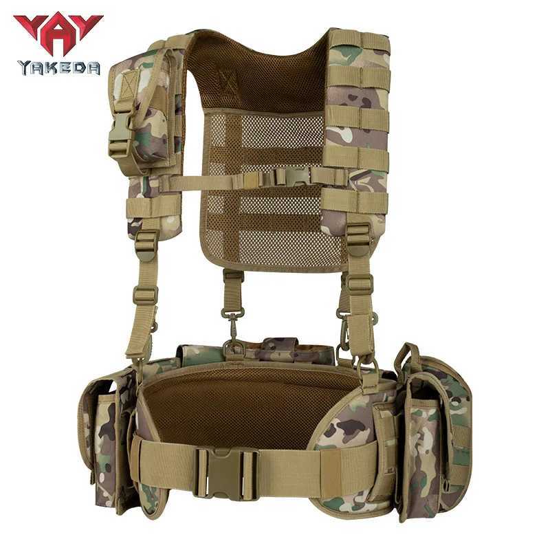 YAKEDA Outdoor Tactical Gear Belly Protector Camouflage Military Fan Tactical Multifunctional Accessory Equipment Tactical Vest. Z250728