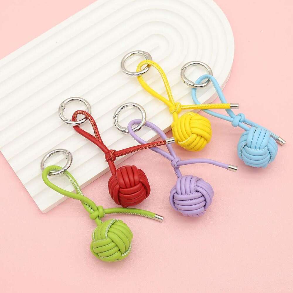 New Ins Style Creative Handmade Woven Ball Pendant Miumiu Imitation Sheepskin Ornament Unique Niche Keychain
