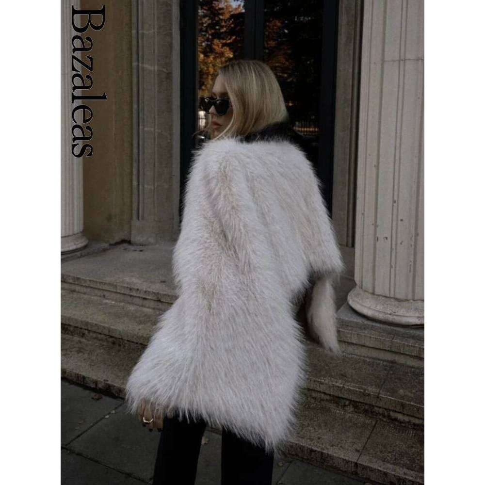 Store Warm Faux White Pullover Croppped Fur Soft Outwears Winter Coat For Women 2024