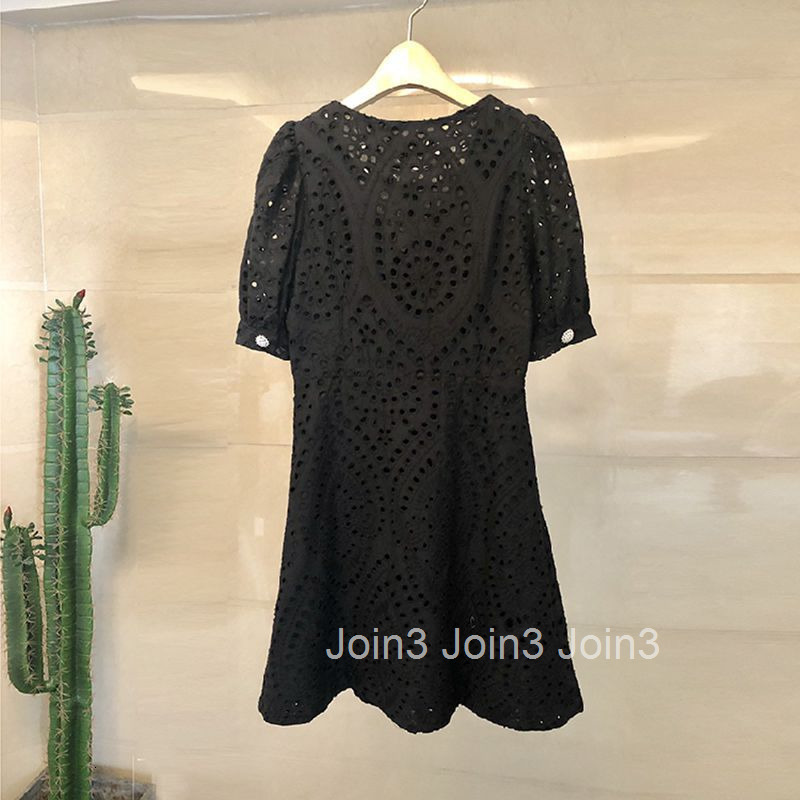 Little Fragrance Milk Dress Summer New French Style Elegant Lace Slim Fit Slimming V-neck Midi Dress Womens