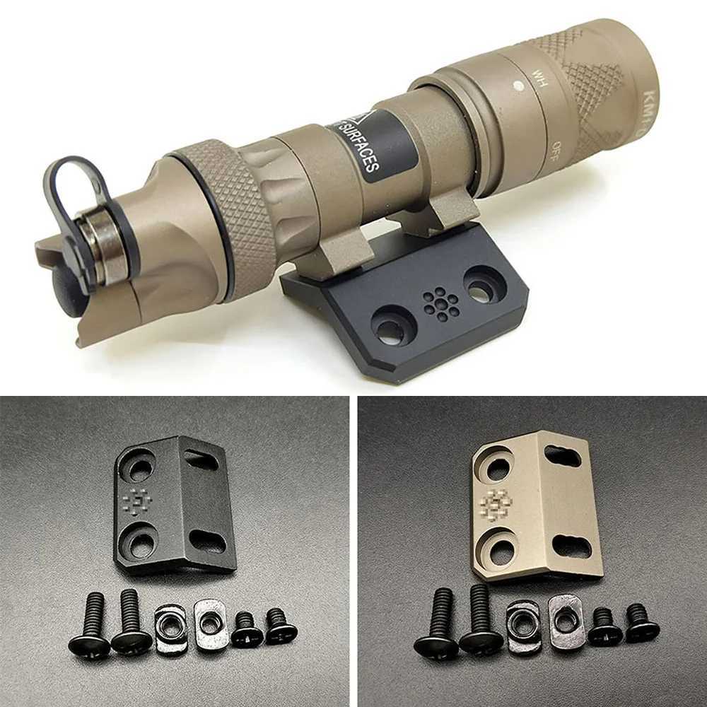 300 600 Tactical Flashlight LED Light Side Mount Base Mlok Rail Metal Cherry Blossom Base Anodized Engraving Outdoor Gear R250728