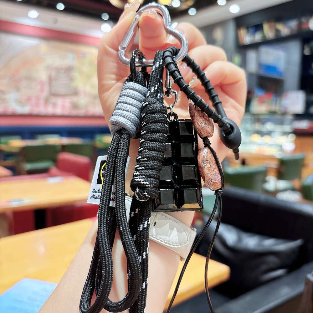 Miu Series Chocolate Bag Alkaline Bread Bracelet Keychain Phone Braided Lanyard Small Charm