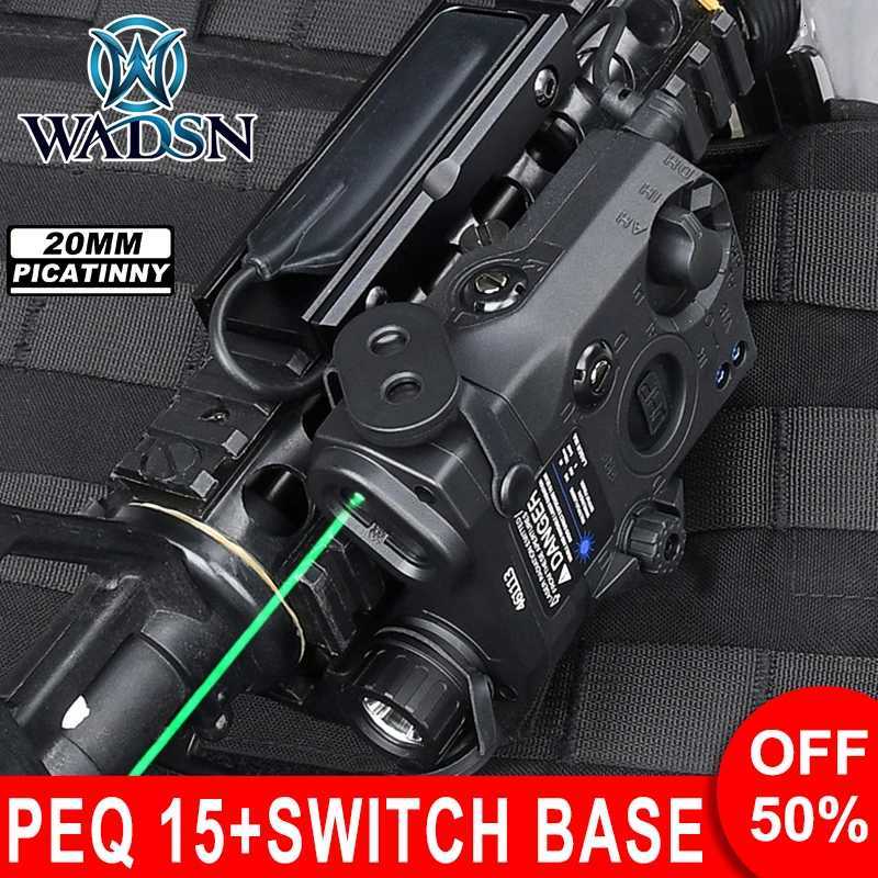 WADSN PEQ-15 Red Green Blue Laser with Pressure Switch Mount Slot Fit 20mm Rail Airsoft PEQ IR LED Light White Light Strobe R250728