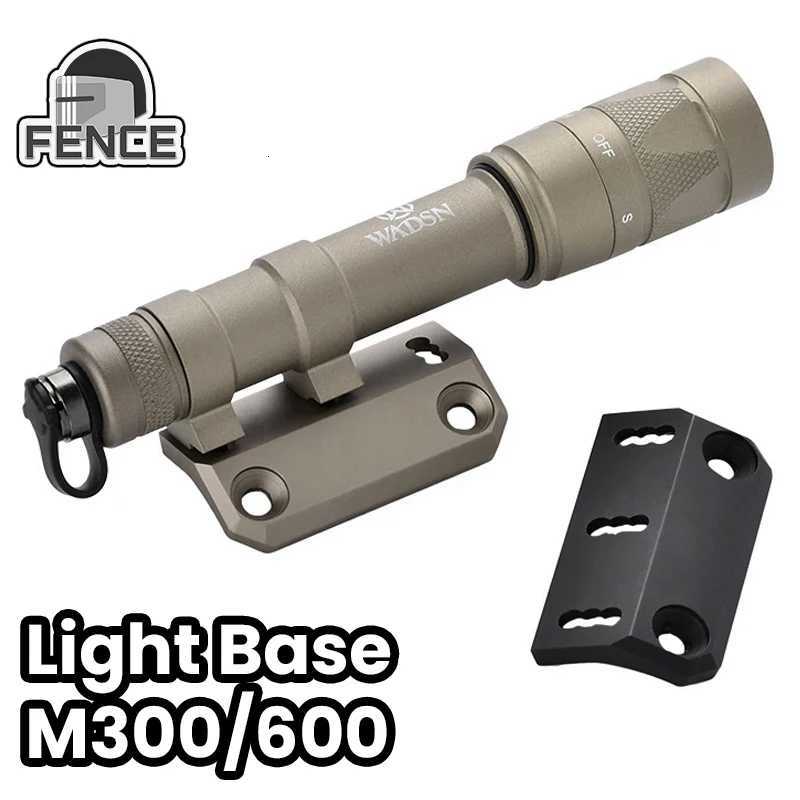 Airsoft Flashlight Fit SMR Rail Mini Scout Light Offset Side Mount For M300 M600 Weapon Light Base Accessories XJ250728