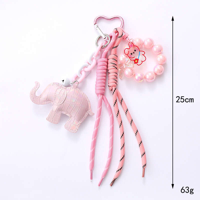 INS New Braided Rope Fashion Versatile Miu Style Bag Charm Cartoon Elephant Keychain Pendant