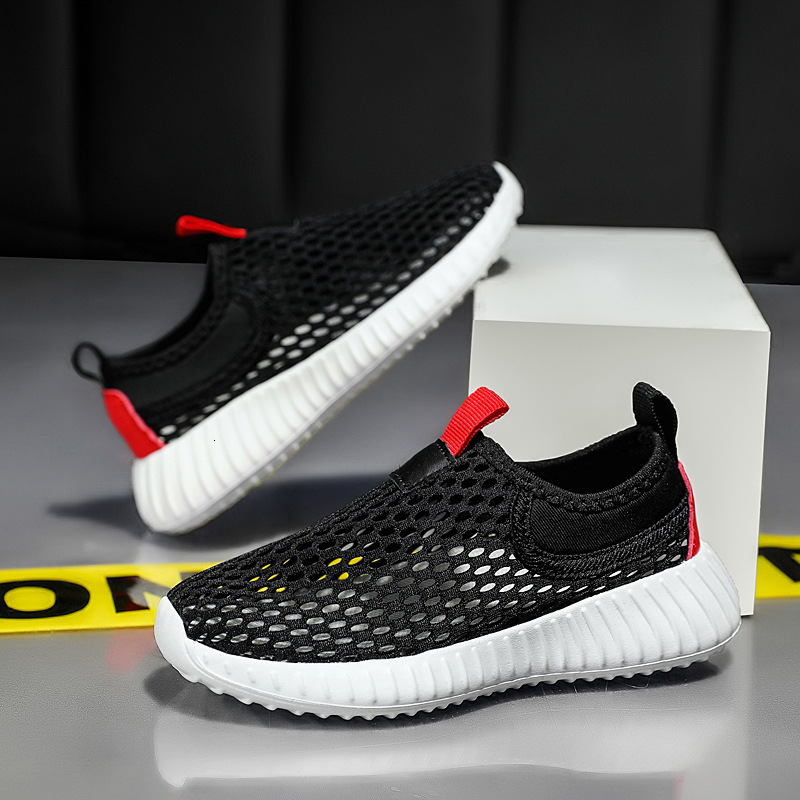Children's Summer New Boys and Girls Mesh Breathable Slip-On Hollow Sports Shoes for Big Kids