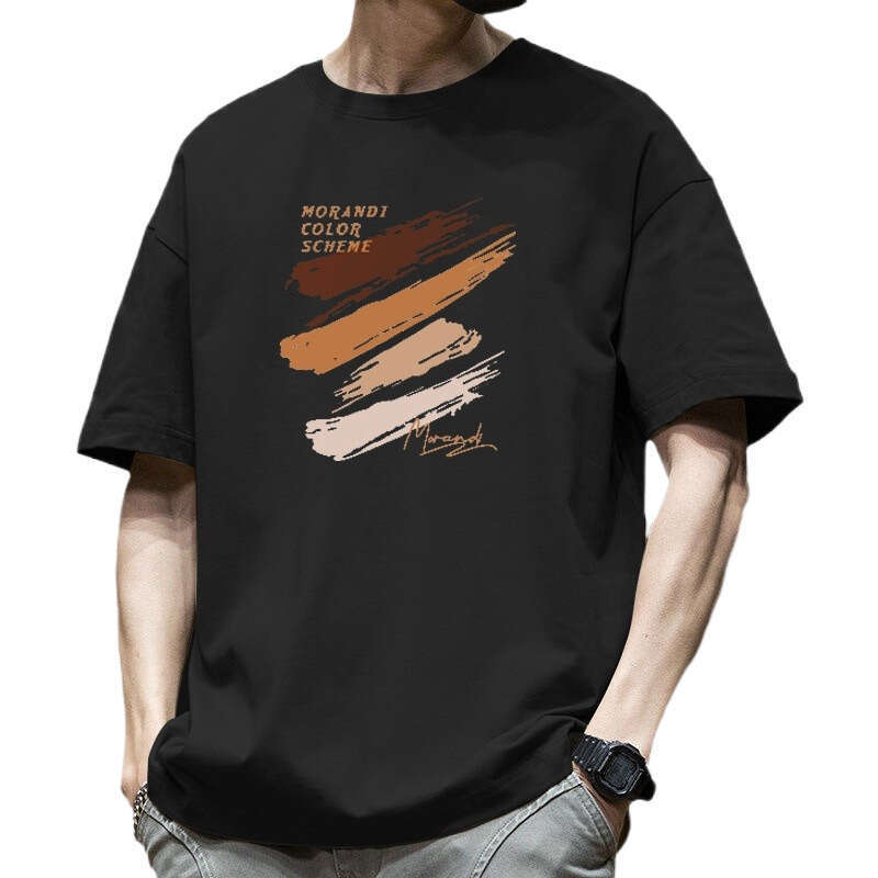 Designer T Shirt 200G Heavyweight Pure Cotton Japanese Style Short Sleeve T-Shirt For Men Summer New Trendy Loose Fit Men's Half Sleeve Tee Top G