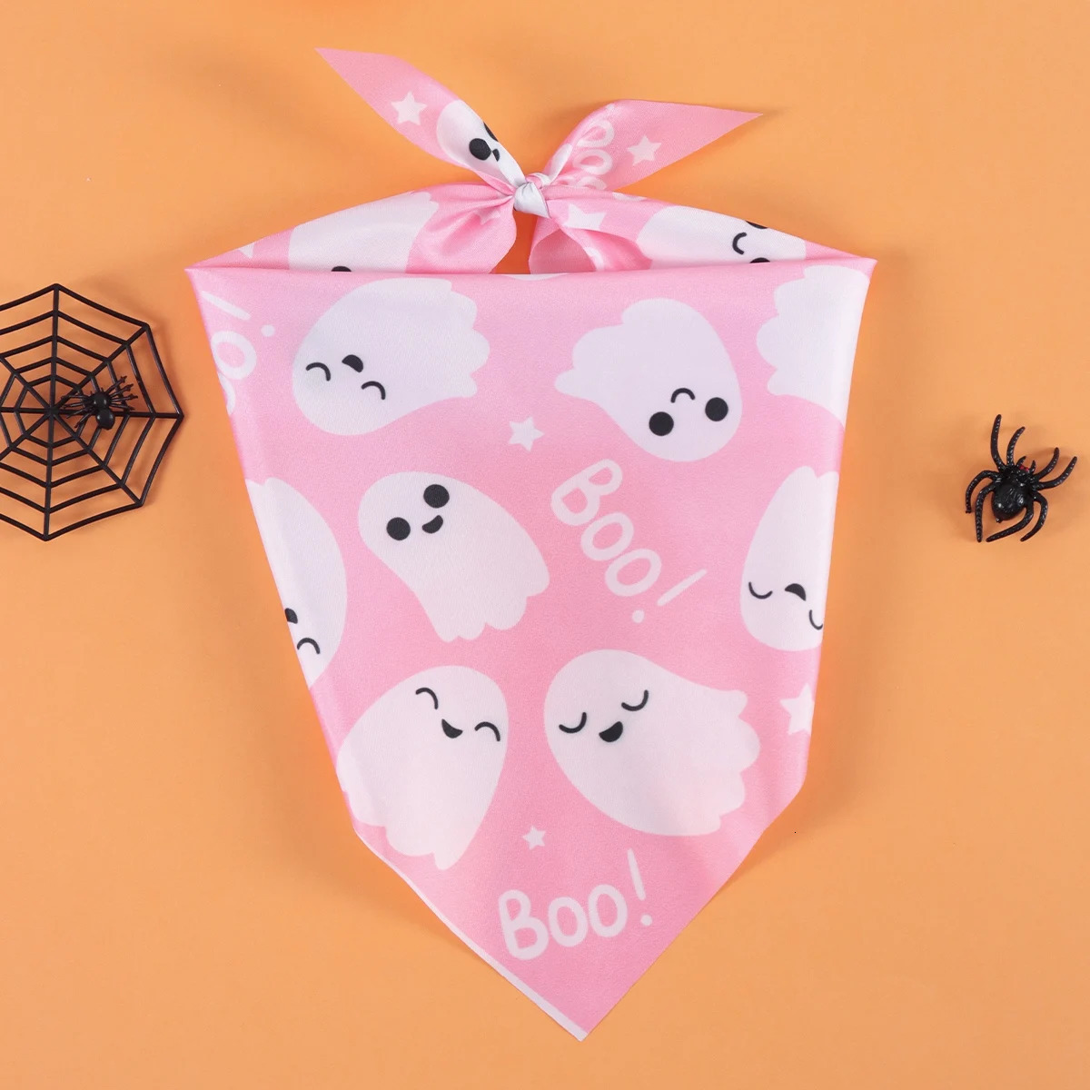 2 Pack Halloween Dog Bandanas Pink Black Ghost Boo Scarf Bibs Triangle Pet Costume for All Dogs Cats 250729