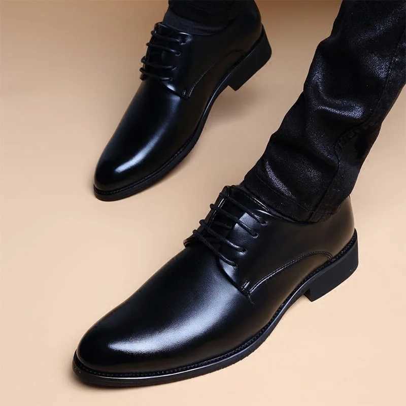 Men Wedding Leather Business Mens Dress Pointed Casual Youth British Style Inner Heightening Spring 2024 New Arrivals Shoes Y250730