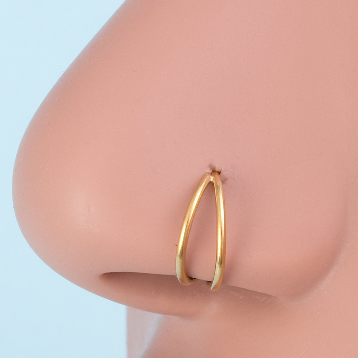 Double ring fake nose ring, stainless steel lip ring, human puncture jewelry wholesale