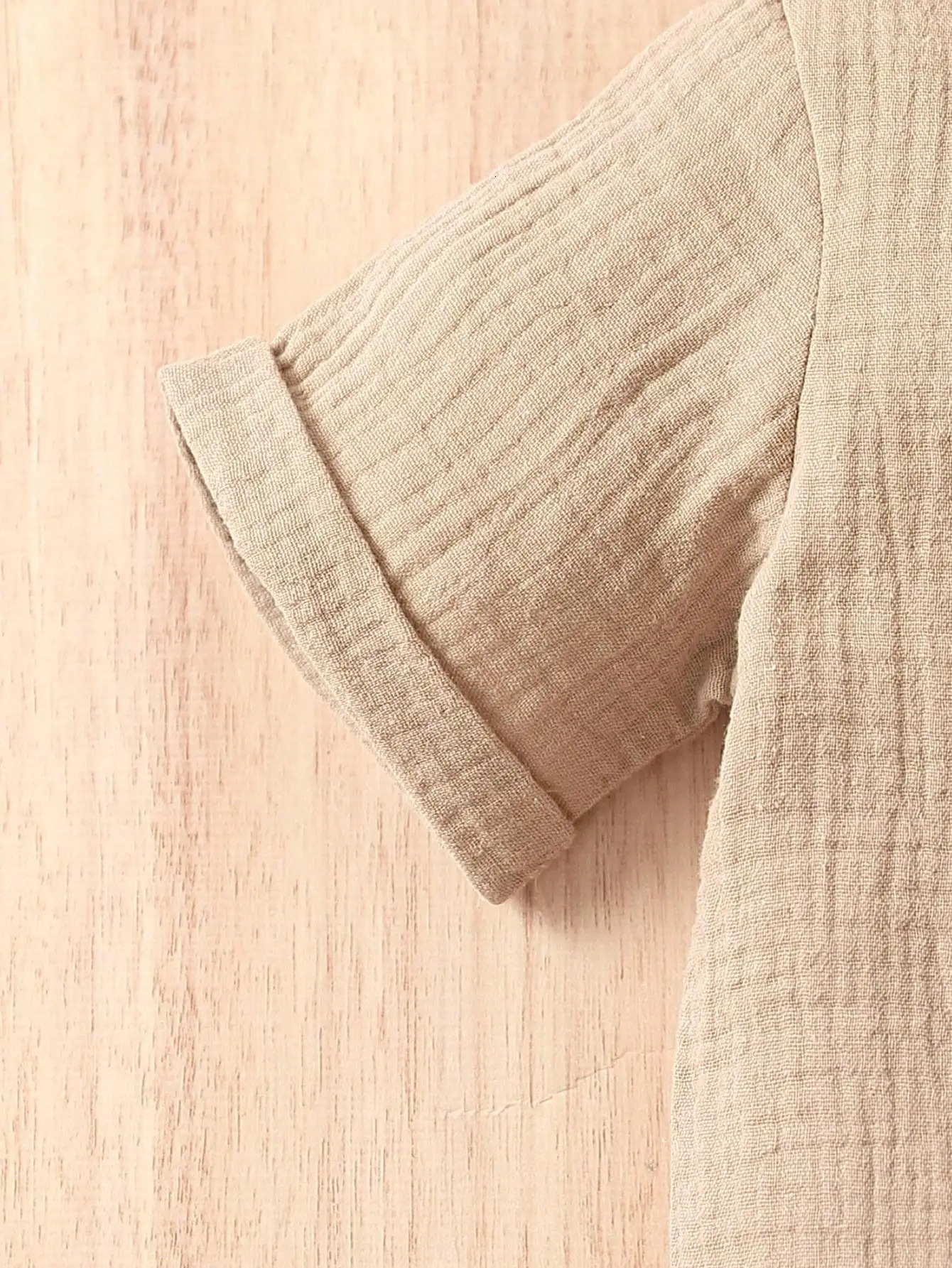 Cotton 2-Piece Summer Baby Boy Khaki Short-Sleeved Shorts Casual Outdoor Everything Simple Comfortable Soft Suit 250729