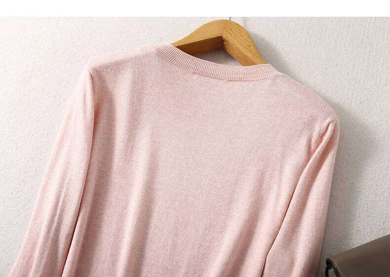 Designer Clothing 2025 Suyadream Woman Basic Silk And Cashmere Blend O Neck Pullovers Solid Sweaters 2024 Fall Winter Bottoming Shirts