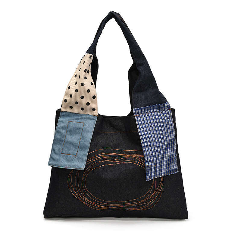 2025 New Artistic Casual Patchwork Corduroy Tote Niche Design Handheld Commuter Shoulder Bag