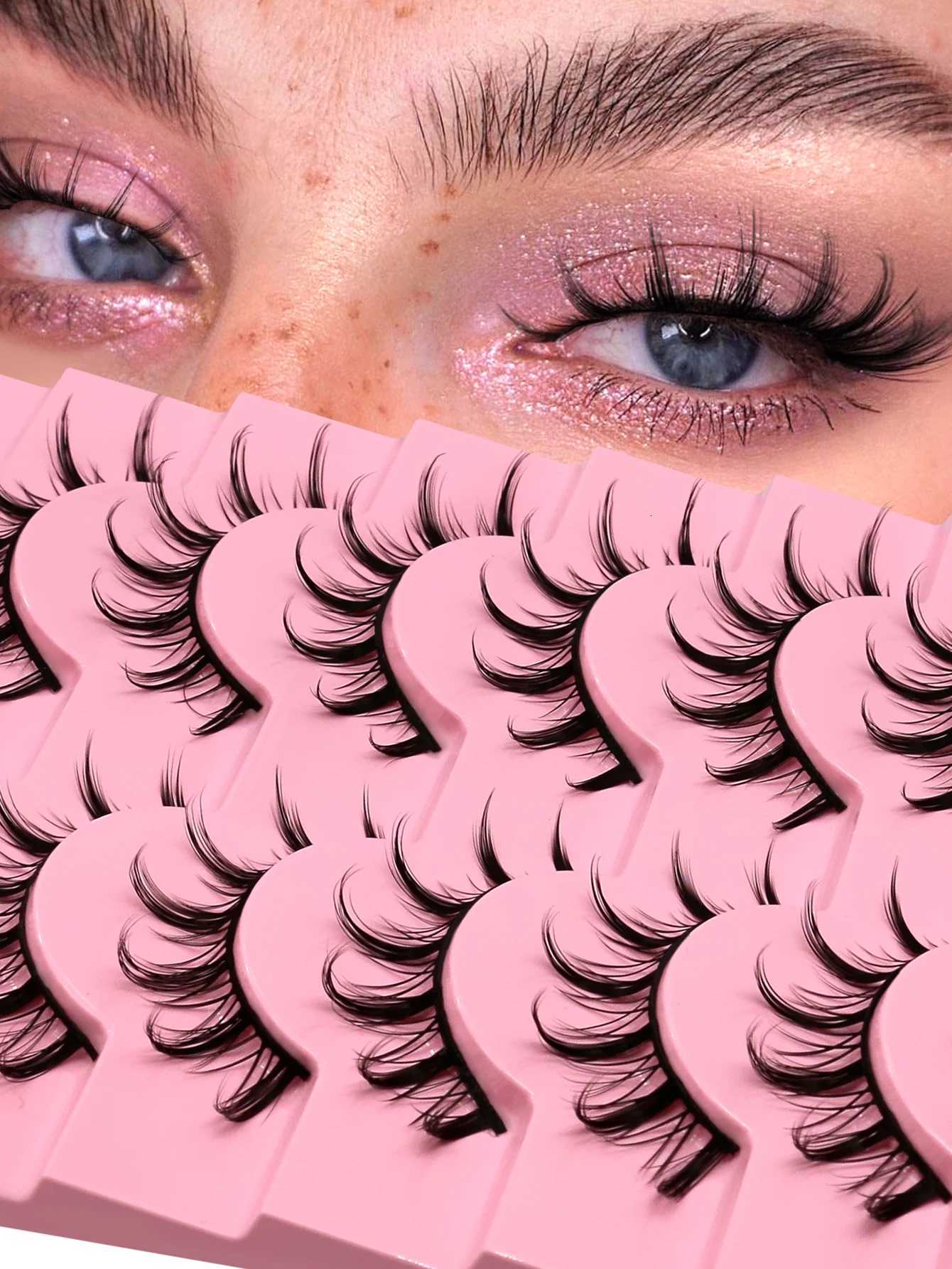 ROINNEYA Manga Eyelashes Natural Wet Lashes Natural Long Curl Long-lasting LashSoft Faux Mink Lashes Extension Makeup Z250730