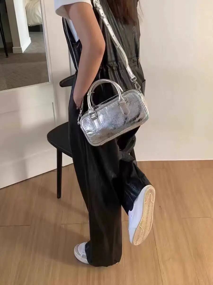 JIAERDI High Street Sier Square Purse Women Hot Girls Leather Handle Messenger Ladies Vintage Y2k Hand Bag Bolso Mujer high-quality