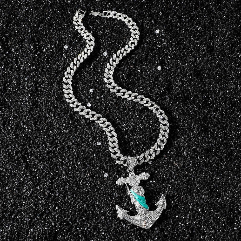 Personality Creative Hip-Hop Style Religious Saint Jude Statue Anchor Pendant