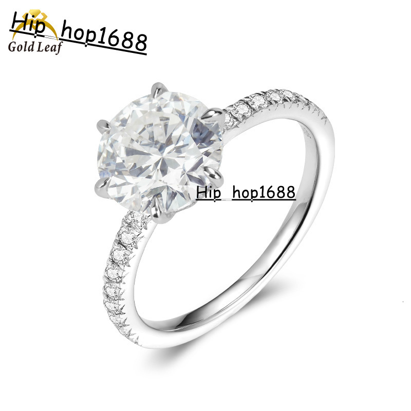 Goldleaf Custom Jewelry IGI Certificate 14k 18k White Gold D VVS Round Cut Ring of Fine Lab Grown Diamond Ring