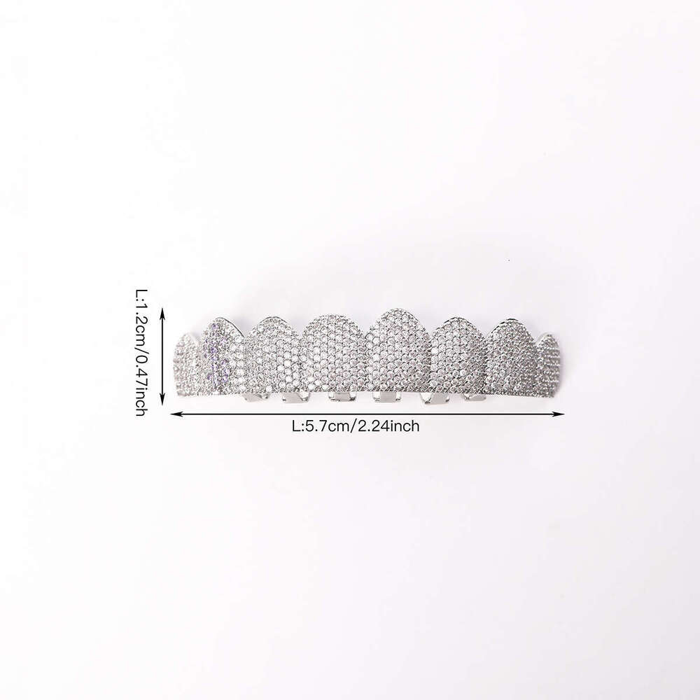 Hot Selling Creative Shiny 8 Teeth Micro Inlaid Zircon Hip Hop Trendy Fashionable Personalized Braces