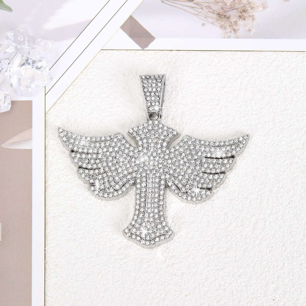 Full Dia Multi-color Angel Wings fashion Creative Alloy Necklace Pendant