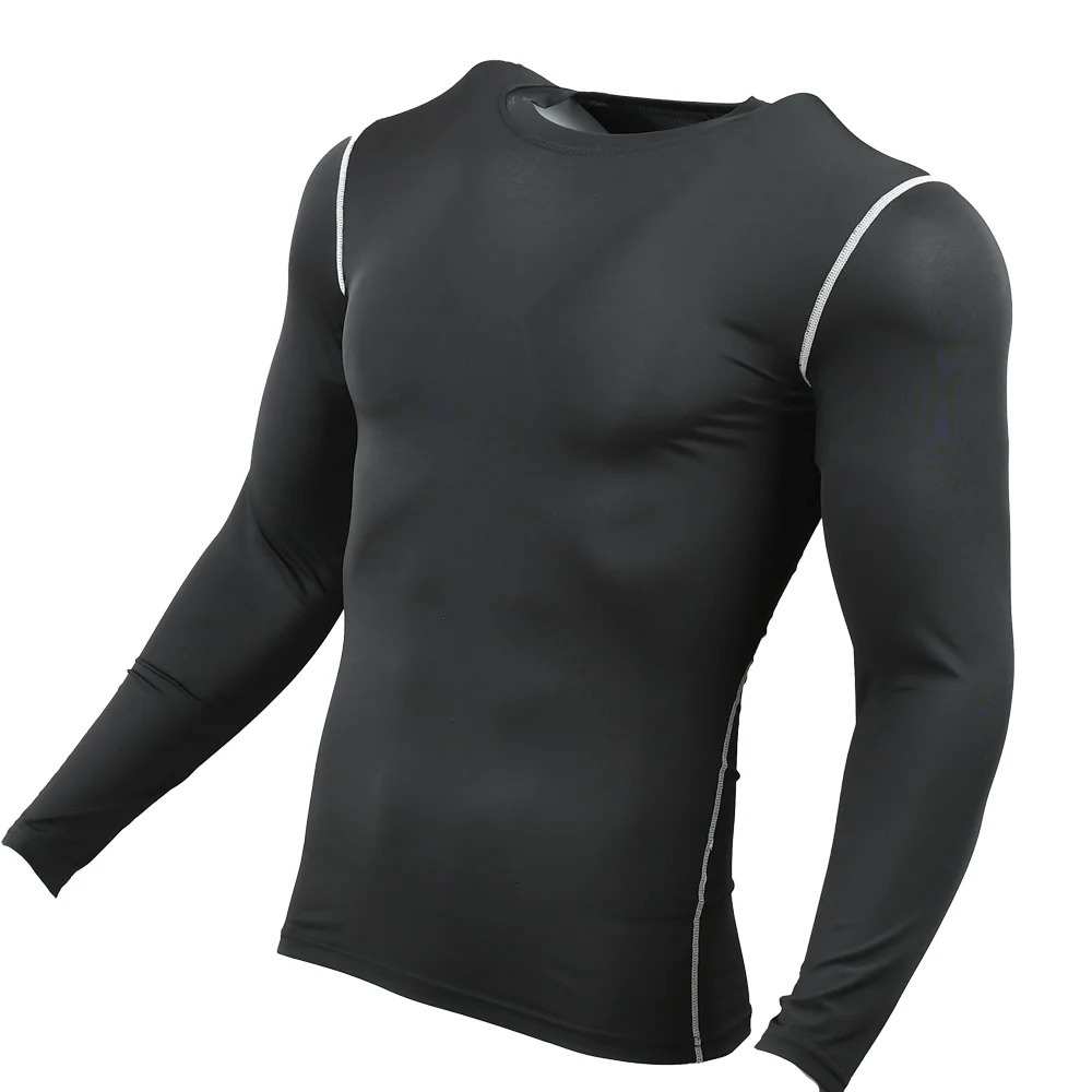 Men Compression Running TShirt Gym Sportswear Training Jogging Shirts Fitness Tight Long Sleeve Sport Tshirt Quick Dry Clothing w250729