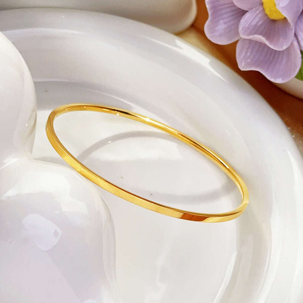 Fashion Light Exaggerated for Women Titanium Steel Non-Fading Mirror Round Circle Bracelet Personality Simple Jewelry