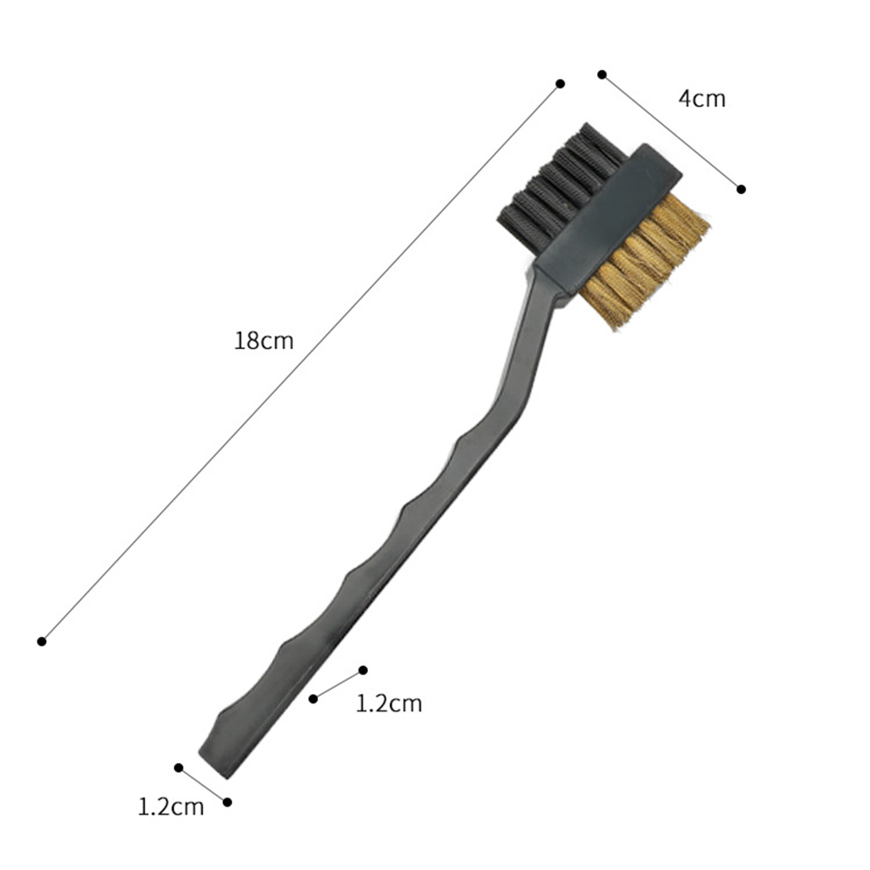 Mini Dual-Sided Golf Club Cleaning Tool, Brass and Steel Wire Brush for Rust & Dirt Removal from Grooves, Clubface, and Irons, Portable Care Tool MO-A