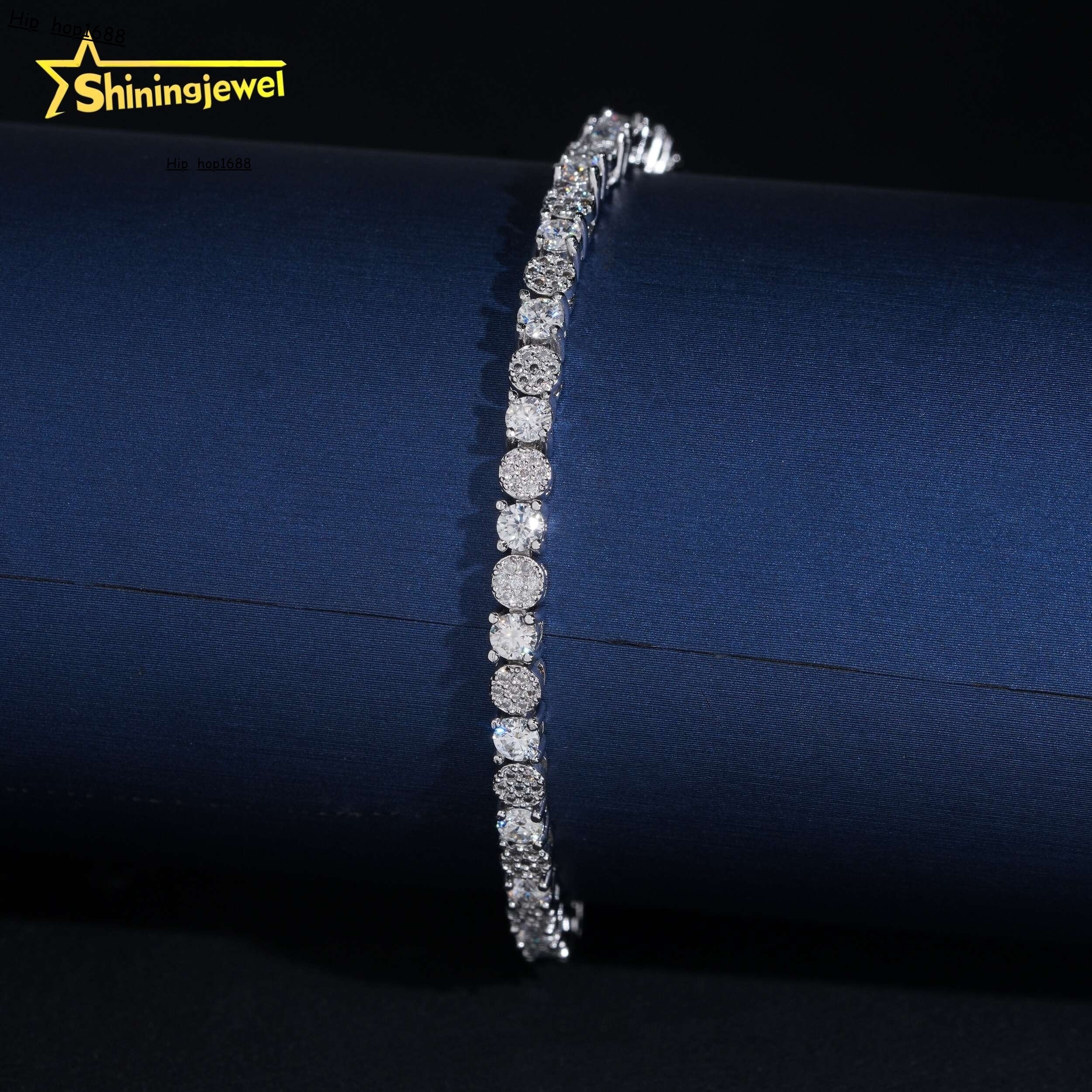 Unique Iced Out Elegant Moissanite Jewelry Hip Hop High Quality 3.8mm S925 Tennis Bracelet
