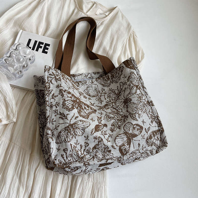 Large Capacity Shoulder 2024 New Canvas Ins Versatile Shopping Commuter Tote Bag for Women