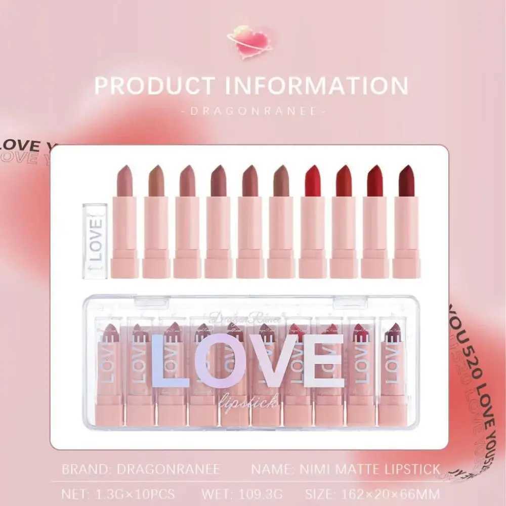 Mini Matte Lipstick Gift Set 10 Colors Saturated Velvet Finish Long Wear Lip Makeup for All Day Moisturizing G250729