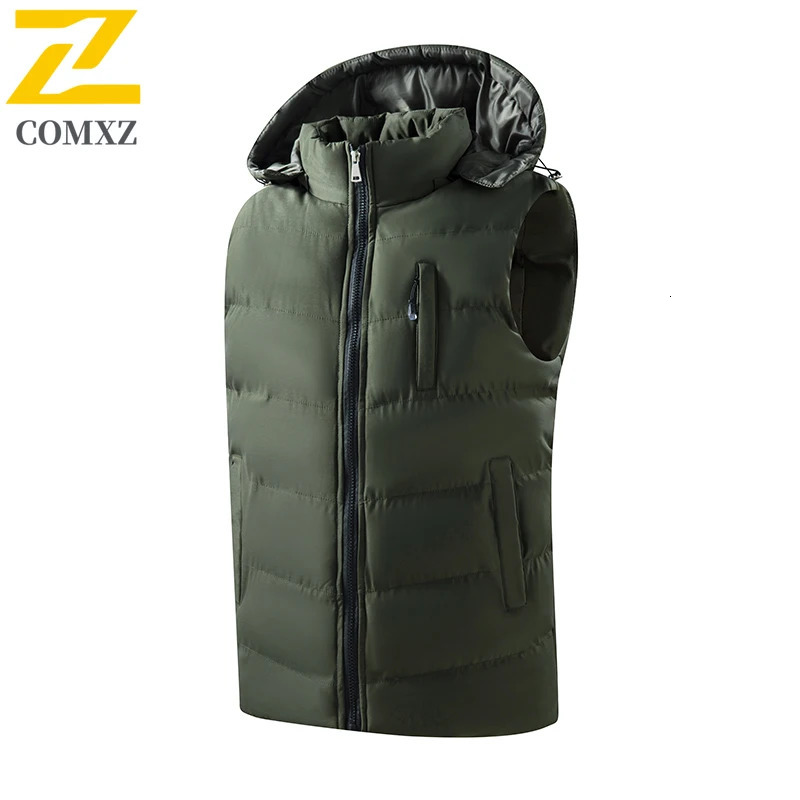 Down Cotton Vest Mens Autumn Winter Waistcoat Sleeveless Hooded Cottonpadded Jacket Thickened Couple Sports 6XL 250730