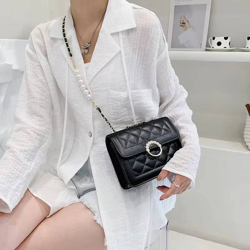 Summer Mini Small Handbags New Tide Pearl Chain Bags Women's Bag Versatile White Single Shoulder Crossbody Handbag
