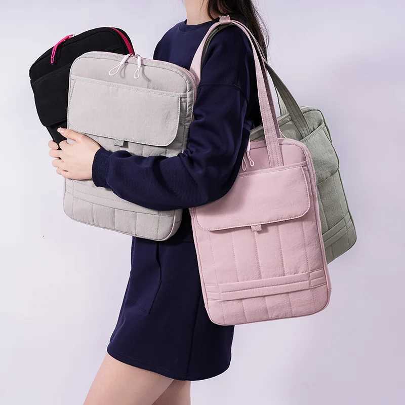 Large Capacity Laptop Bag 13.3 14 15 Inch Shoulder Bag Trendy Fi Tote Bag Ladies Business Briefcases Nylon Handbag Sahels y250730