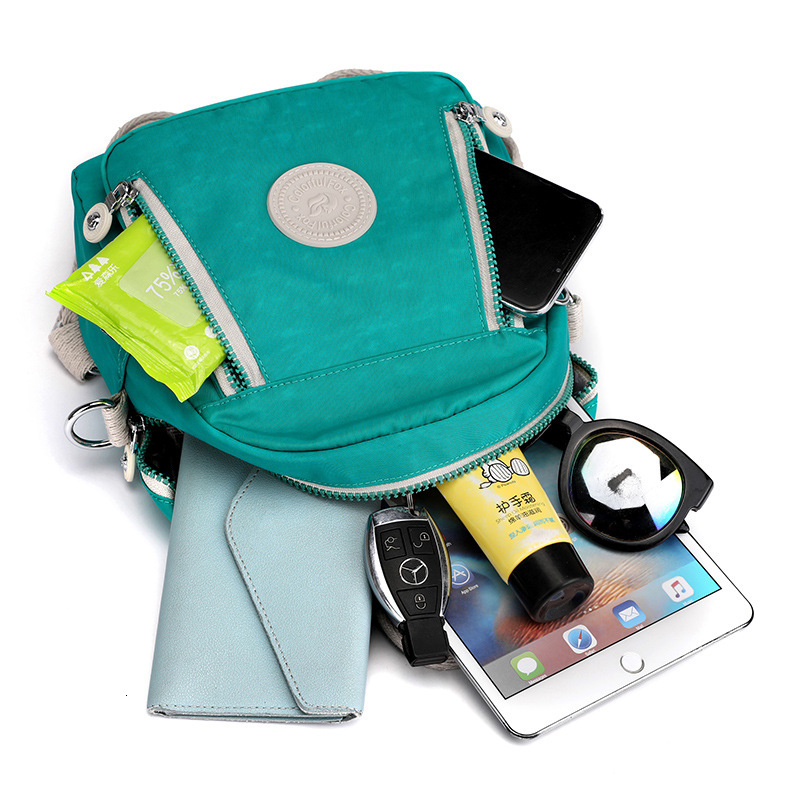 New Crossbody Bag Women's Contrast Color Multifunctional Backpack Nylon Mobile Phone Key Coin Purse ddmymoon