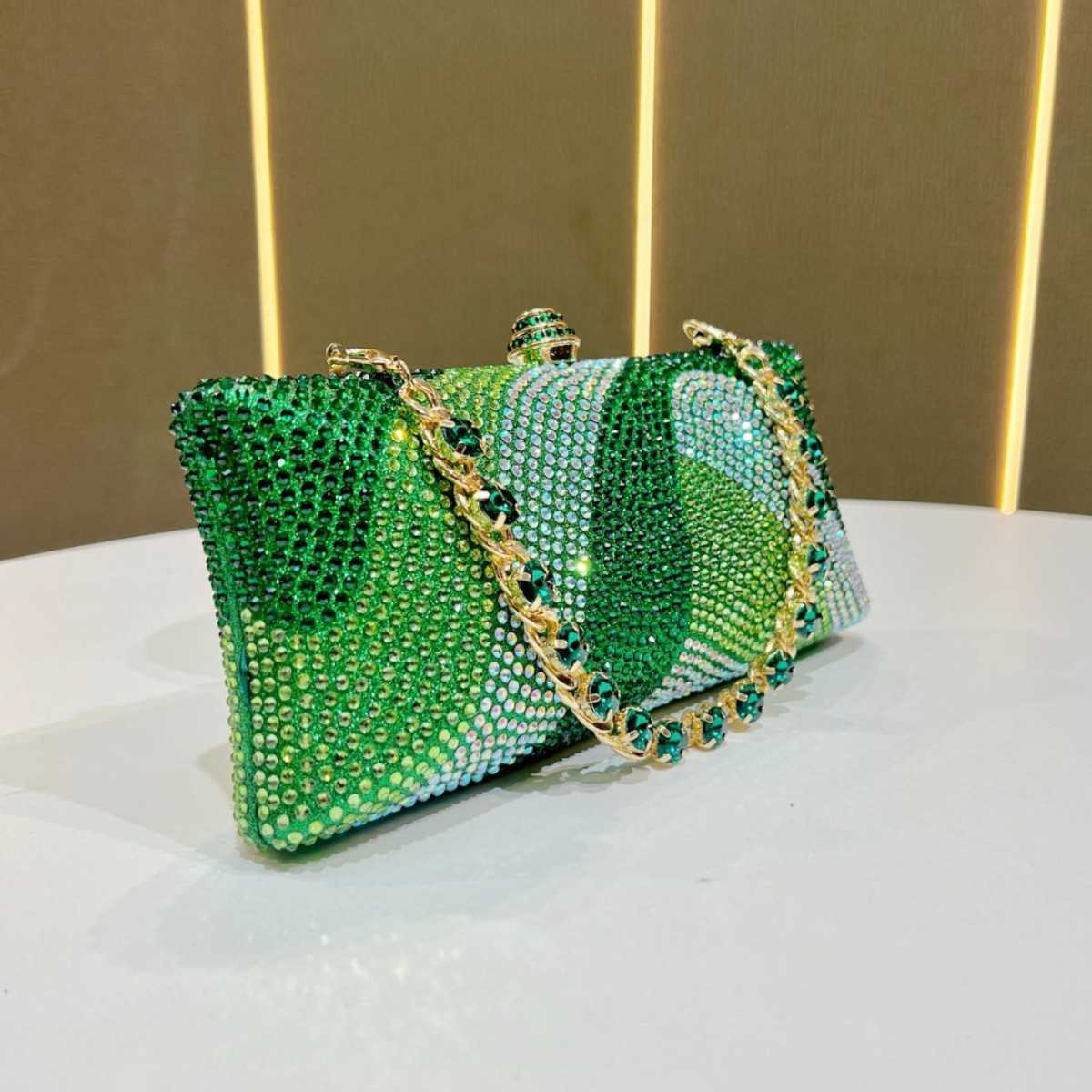 New Womens Shiny Luxurious Full Diamond Bag Wedding Bridesmaid Bag Party Bag Rhinestone Shiny Evening Bag Chain Bag