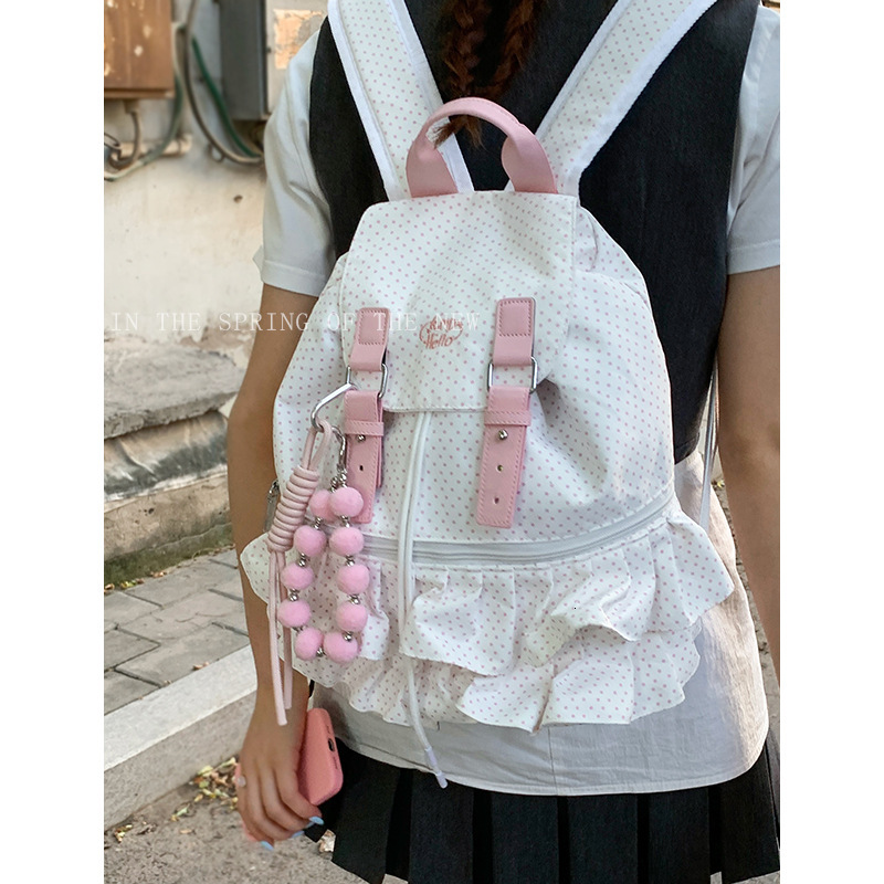 2025 Designer Student Backpack New Polka Dot Printed Backpack Travel Backpack