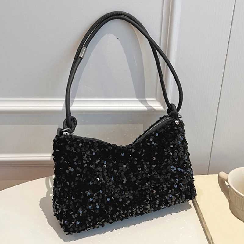 Popar trendy mens Korean-style handbag with sequins - versatile single-shoulder small bag Y250730